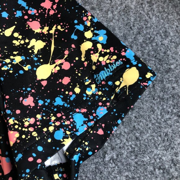 Chubbies Shirt Mens XL Black Paint Splatter Performance Golf Polo Pickleball - Picture 2 of 8